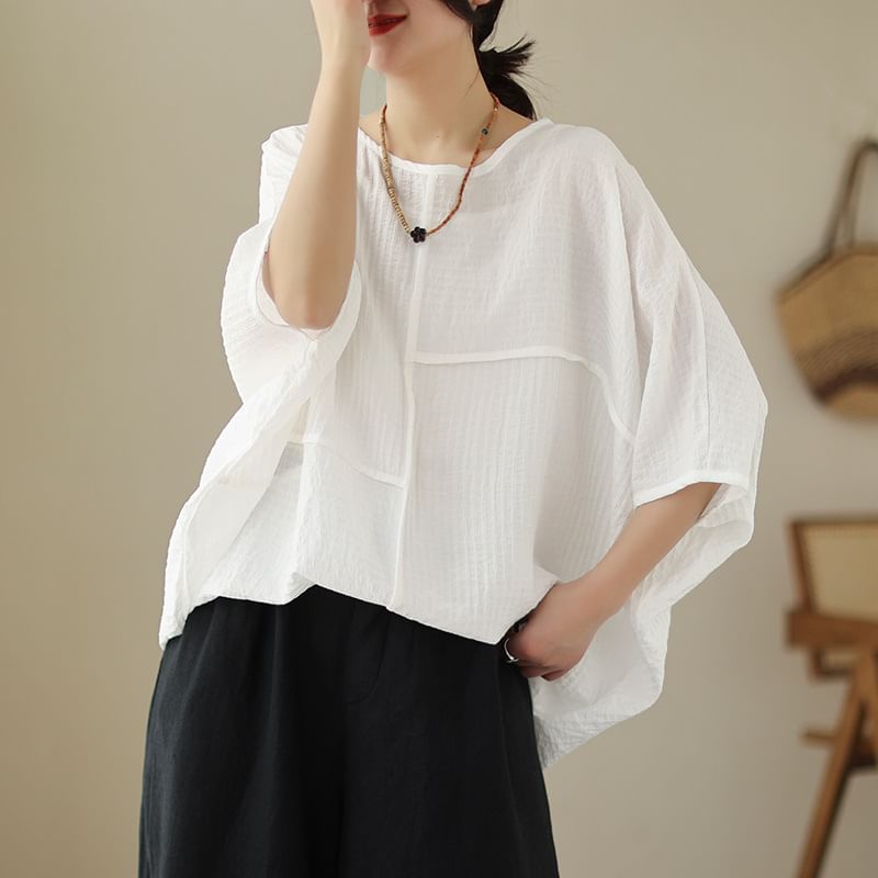 INEN - Blouse met 3/4-mouwen en effen lijn