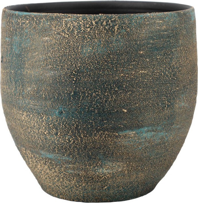 Bela Arte bloempot Madeira blauw / goud D 14 H 13 cm