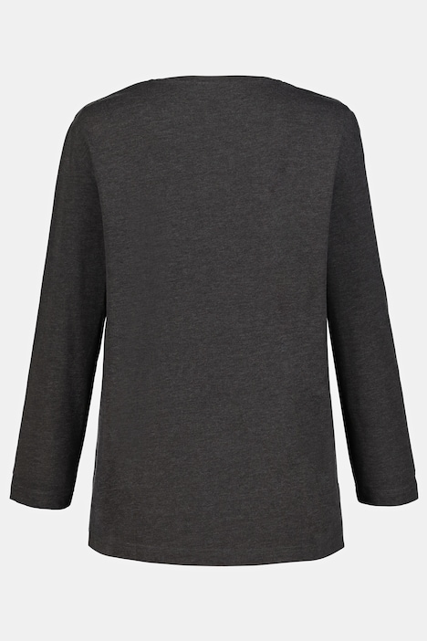 Shirt, V-Ausschnitt, Relaxed, Langarm