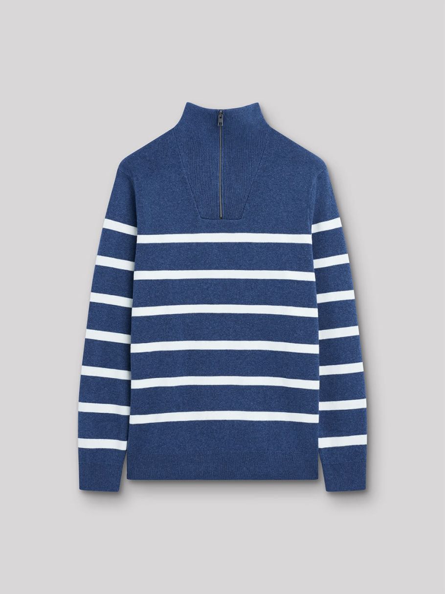 Pull col cheminée en coton