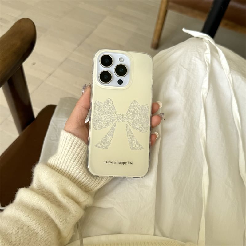 Fonekase - Kanten strik telefoonhoesje - Apple iPhone 16 Pro Max / 16 Pro / 16 Plus / 16 / 15 Pro Max / 15 Pro / 15 Plus / 15 / 14 Pro Max / 14 Pro / 14 Plus / 14 / SE / 13 Pro Max / 13 Pro / 13