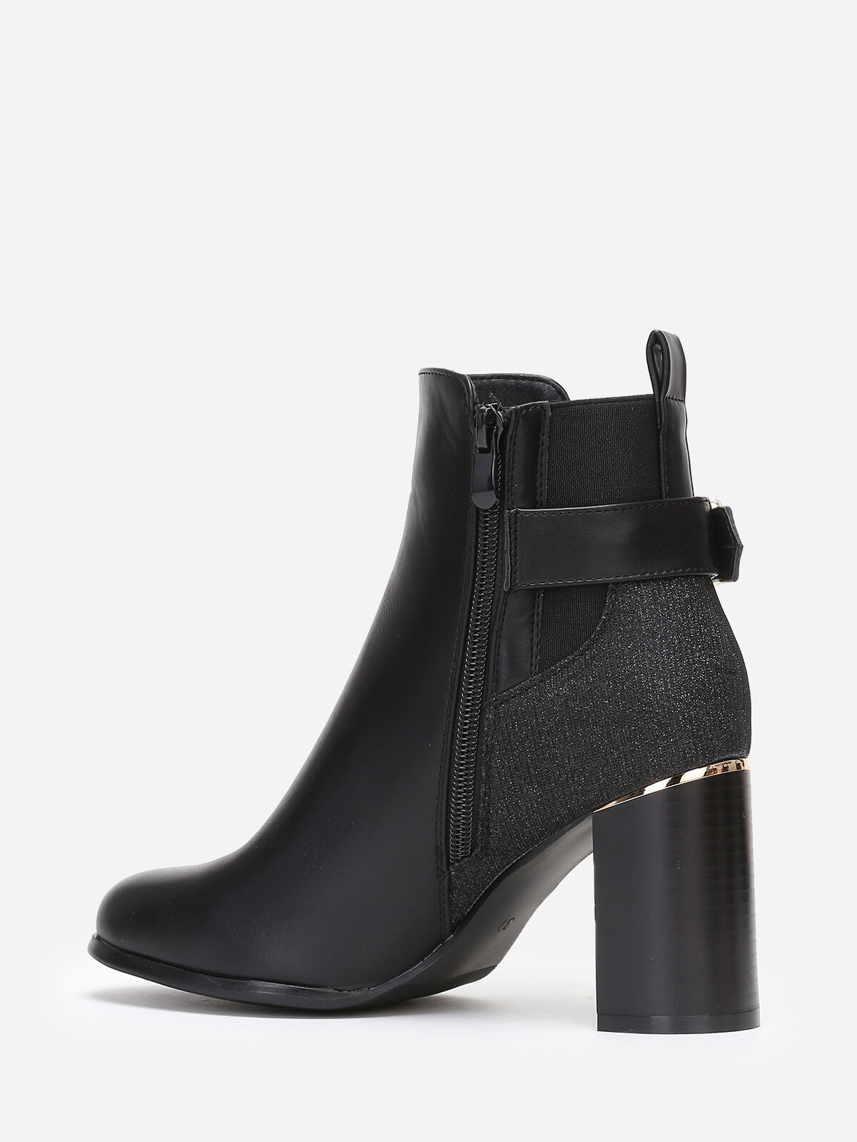 Bottines chelsea pailletées à talon- Noir