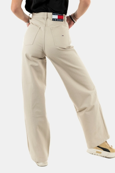 pantalons tommy jeans claire hr wide h beige