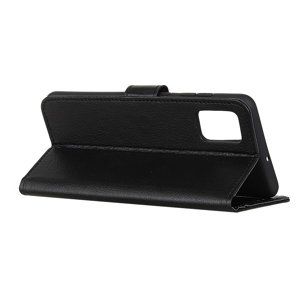 Samsung Galaxy S20 FE / S20 FE 5G Leder Tasche Flip Cover Litchi Look - Schwarz