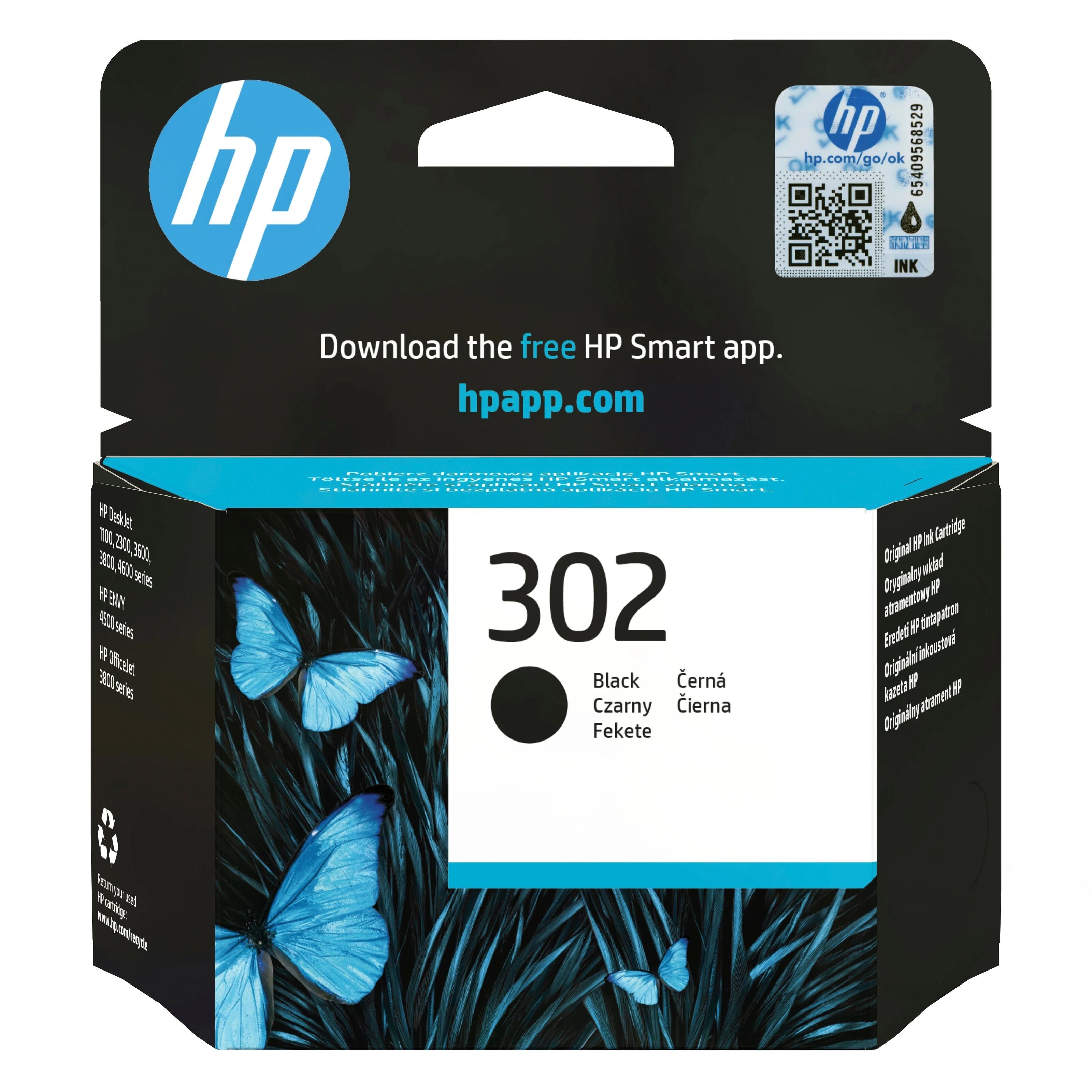 HP 302 blekkpatron, svart