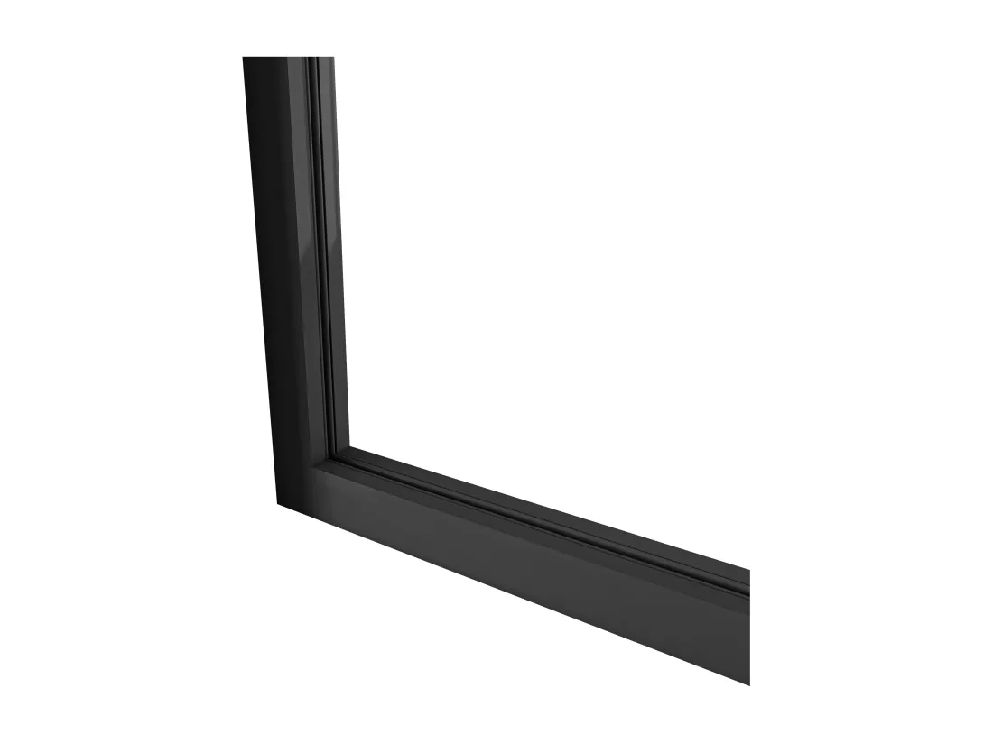 AICA Verrière Atelier en aluminium noir mat 63x108cm,Vitrage trempé 4mm,2 carreaux Verrière fixe,kit de verrière et vitrage