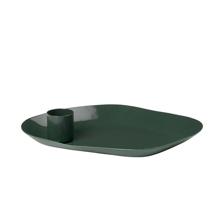 Broste Copenhagen - Mie Kerzentablett, 15 x 11 x 3 cm, forest green