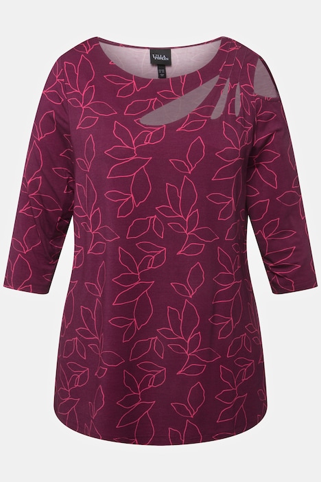 Shirt, Cut-Outs, A-Linie, U-Boot-Ausschnitt. 3/4-Arm