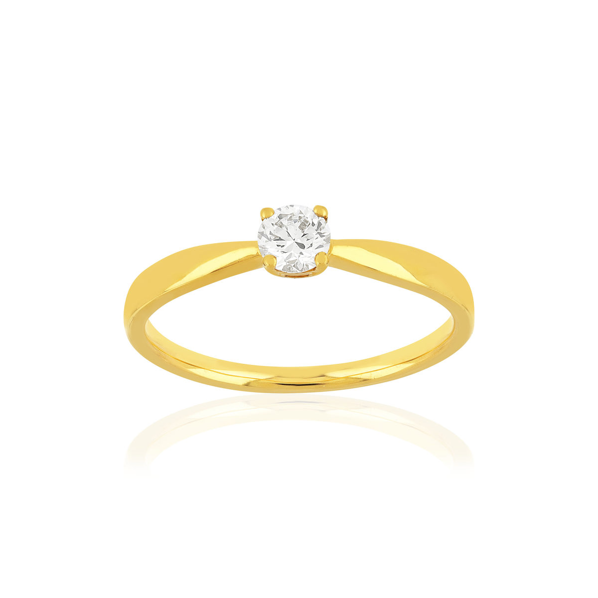 Solitaire or jaune 750 diamant 0.23 carat H/P1