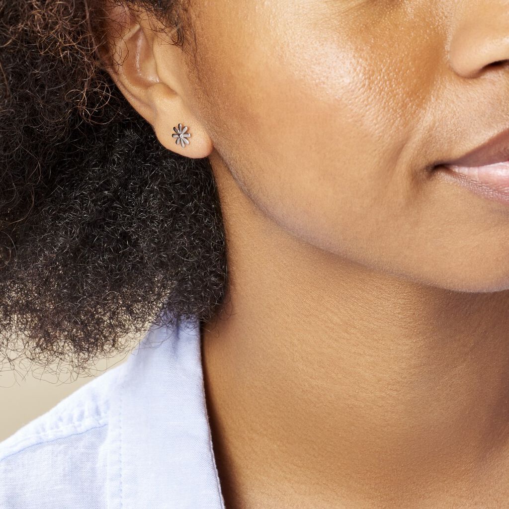 Boucles D'oreilles Puces Yuala Argent Blanc