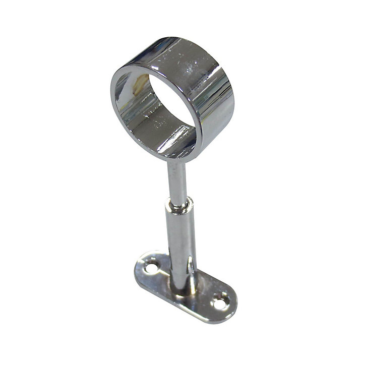 Support réglable aluminium chromé pour tringle de penderie Ø2,5 cm