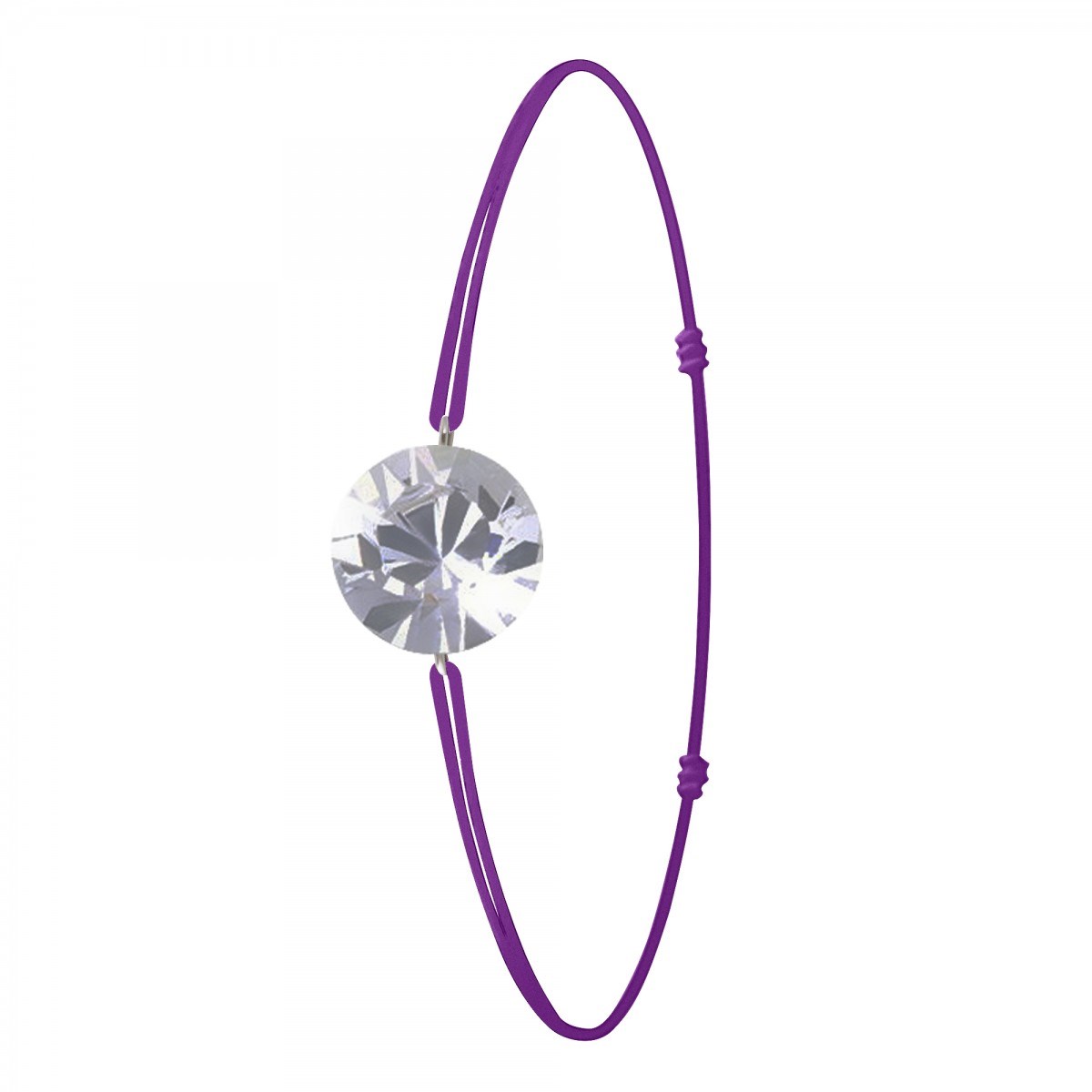Bracelet élastique violet foncé SC Crystal orné de Cristaux scintillants