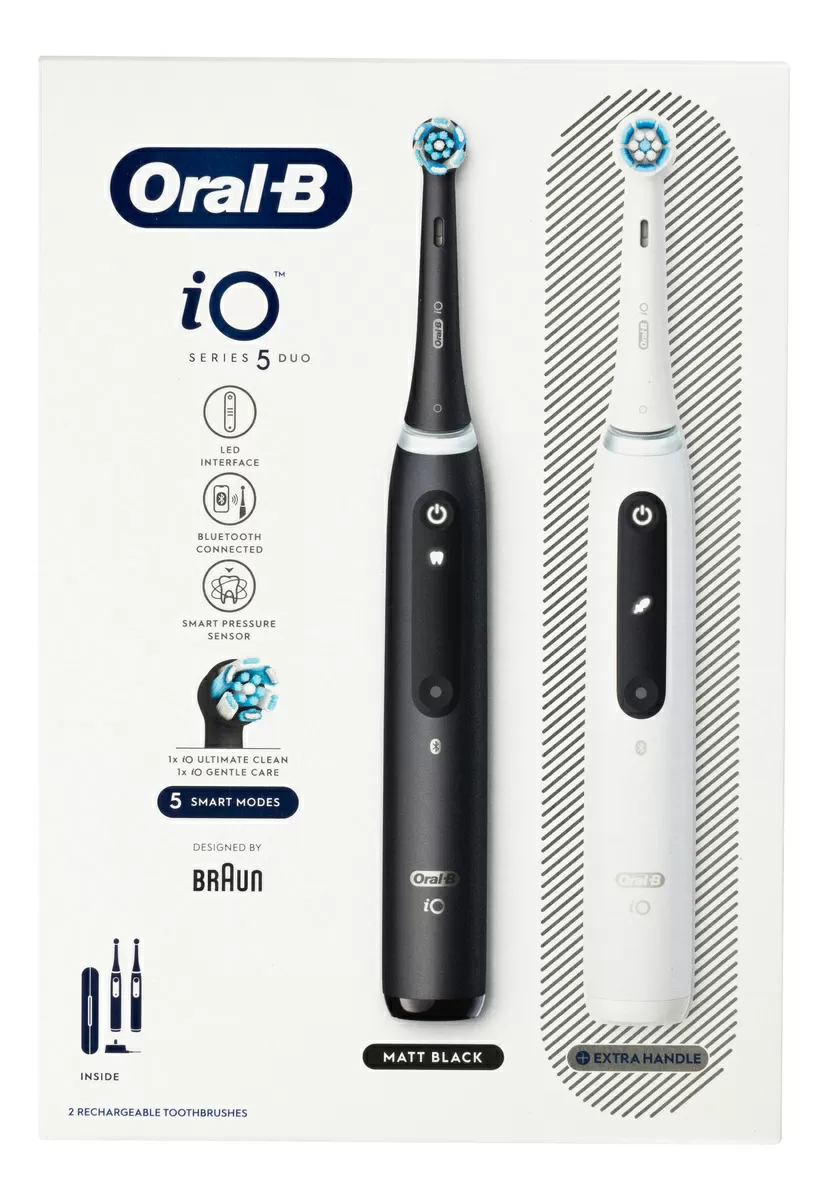 Oral-B iO5 Duo Matt Black/Quite White - 2 stk.