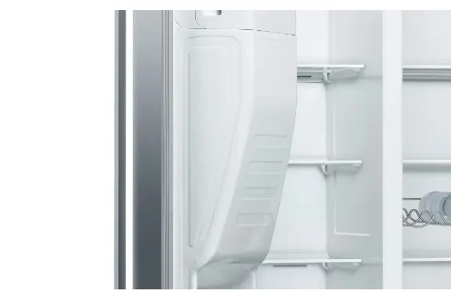 Bosch Serie | 6 KAG93AIEP - Køleskab/fryser - side ved side med vanddispenser, isdispenser - fritstående - bredde: 90.8 cm - dybde: 70.7 cm - højde: 178.7 cm - 531 liter - Klasse E - rustfrit stål