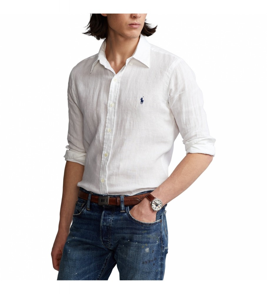 Camisa de linho branca Ralph Lauren