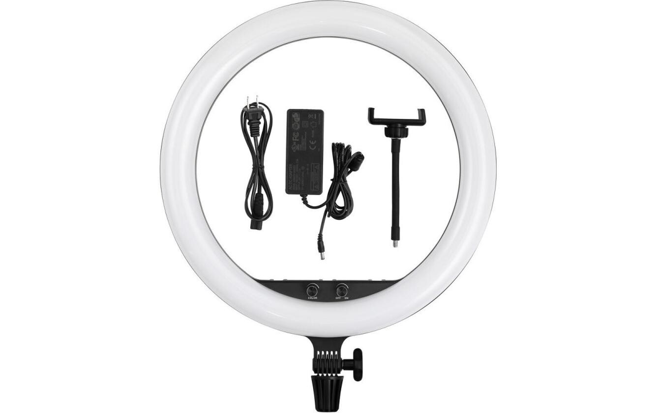 Ringlicht LR150 LEDLED-Ringleuchte mit Bi-Color, dimmbar und Smartphone-Halterung