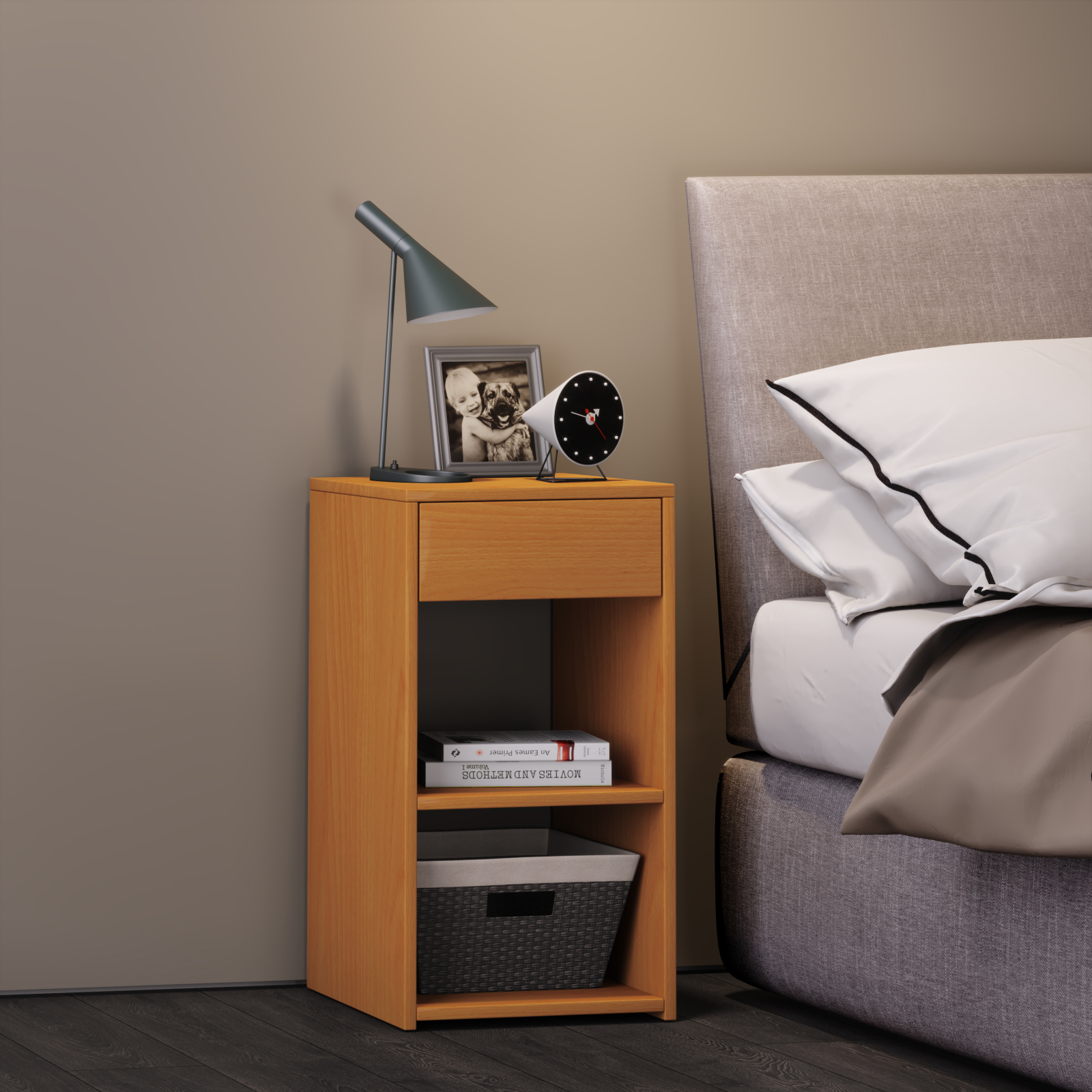 Beistelltisch Sledo Maxi - Buche - Schublade - 35 cm breit