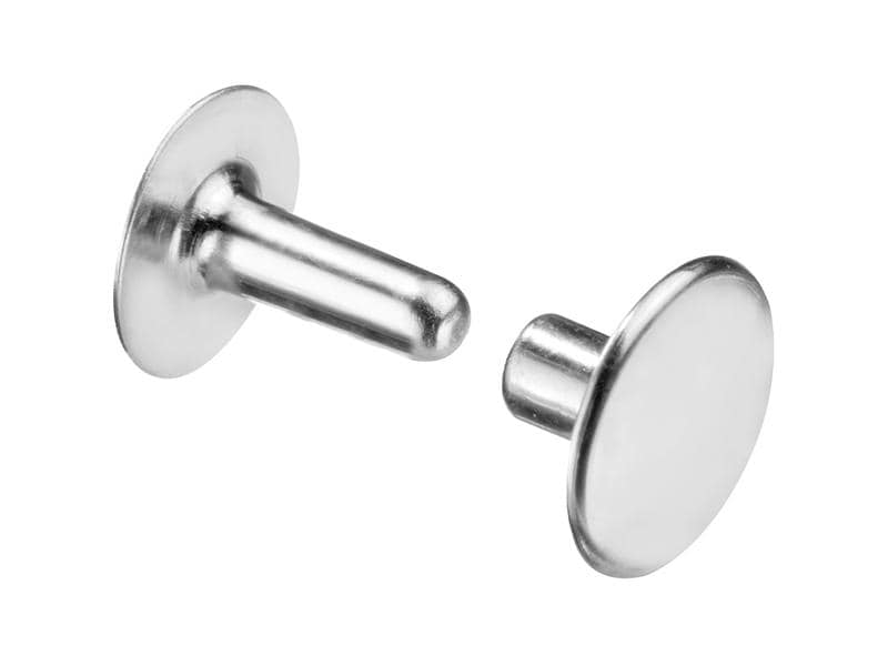 FTM Hohlnieten K9 x L7.7 x S3 mm, 22 Stück Hohlnieten aus vernickeltem Stahl