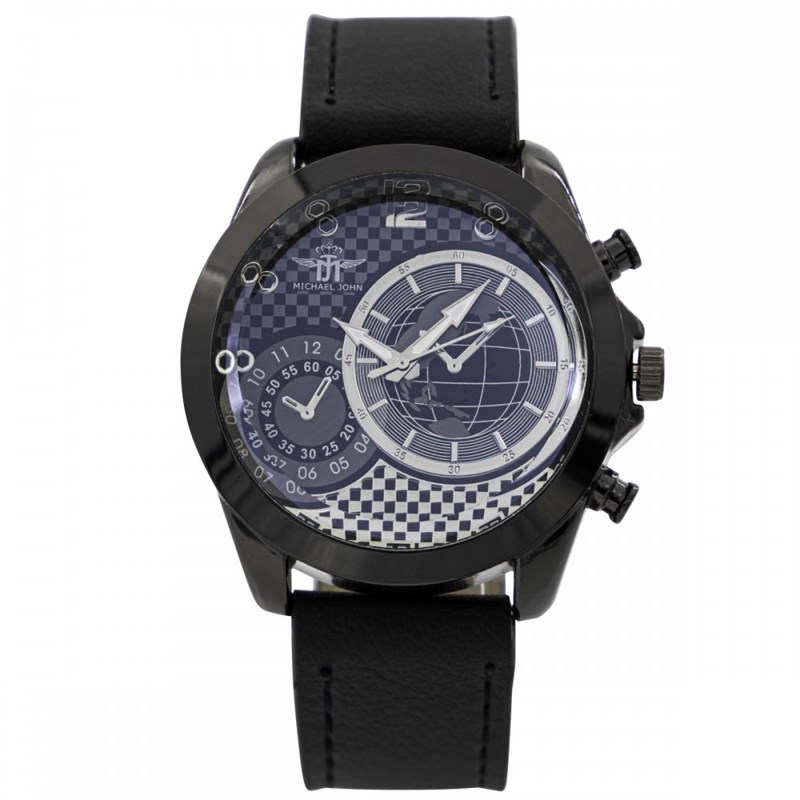 Montre Homme M. JOHN bracelet Cuir Noir