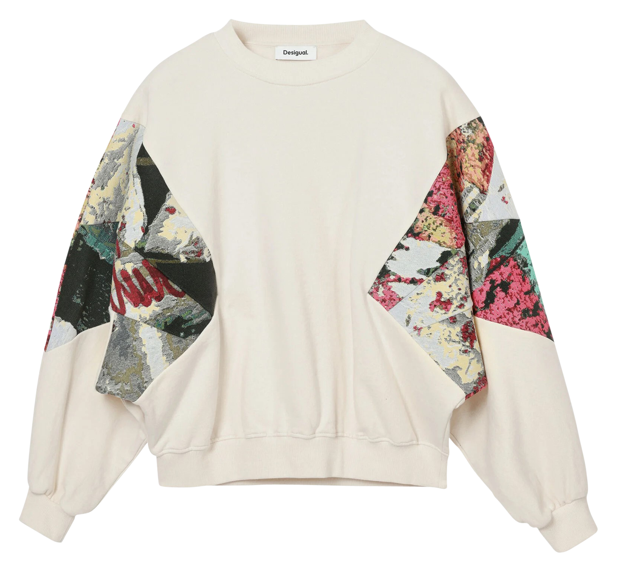 Sweat oversize col rond en coton mélangé | Blanc