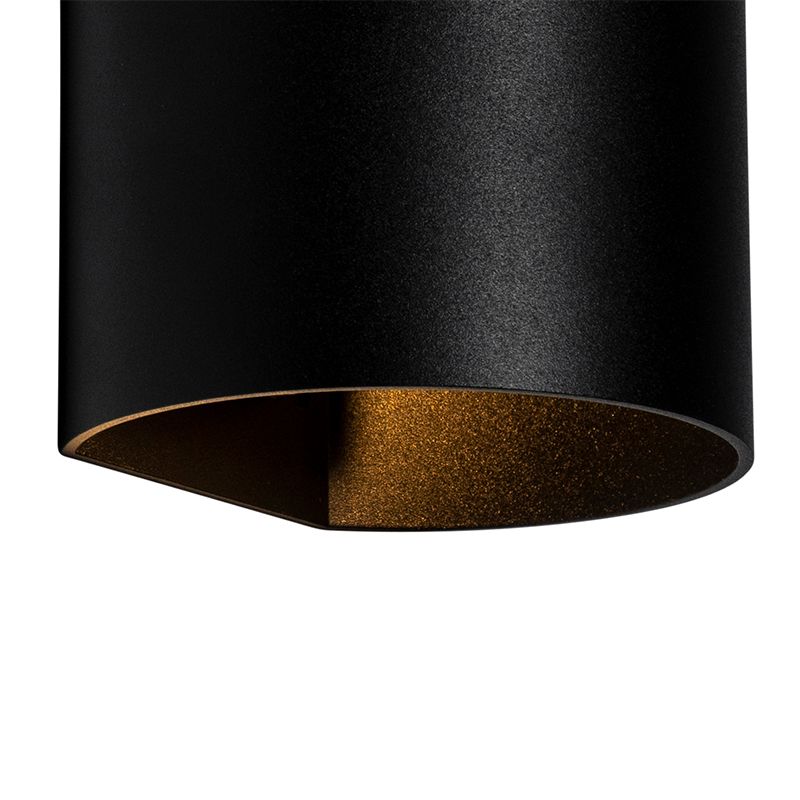 Moderne wandlamp zwart met lichteffect - Sabbio