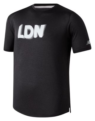 Maillot manches courtes New Balance Athletics London Noir Homme