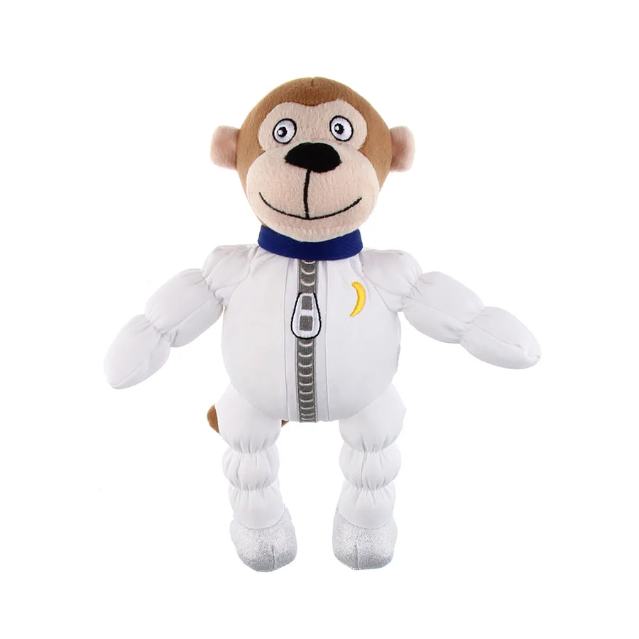 Macaco astronauta de pelúcia fofinho para cães