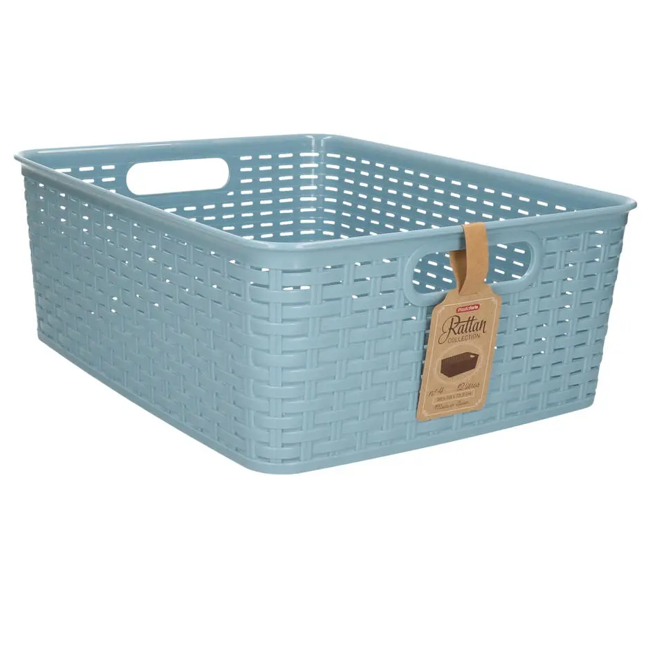 Plasticforte Opbergmand/kastmand - kunststof - ijsblauw - 12L