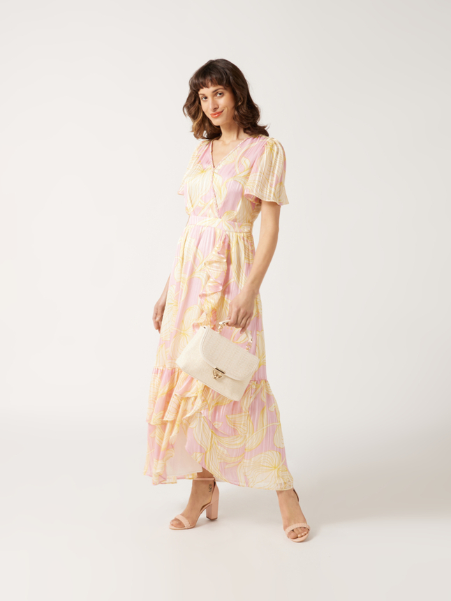 Robe longue avec détails tressés