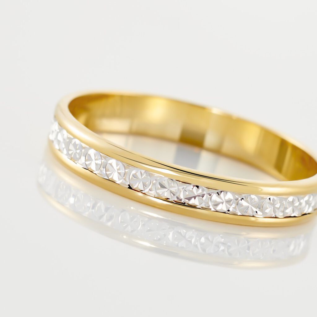 Alliance Laura Diamantee Ruban Plat Or Bicolore