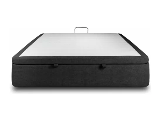 Sommier Coffre Tissu Noir 200x200 H39cm