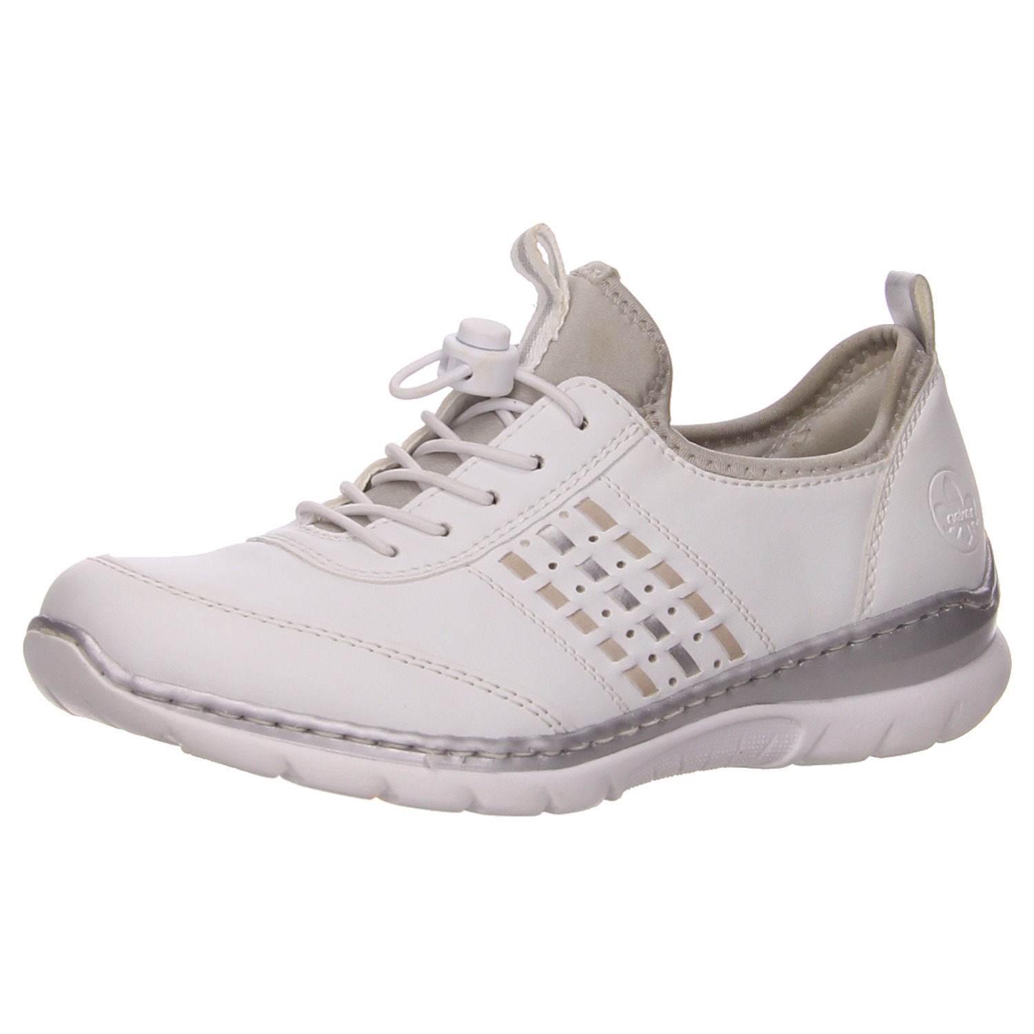Rieker Schnürhalbschuh weiß weiss/weiss kombi