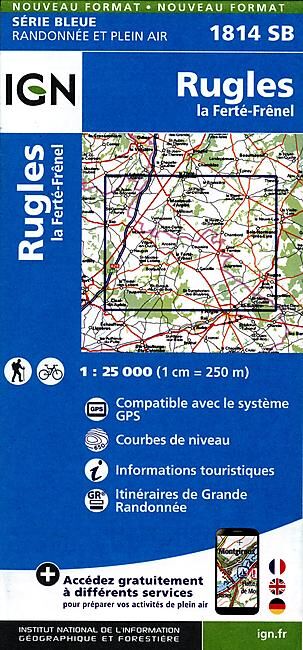 IGN - 1814 SB RUGLES LA FERTE FRENEL 1 25 000