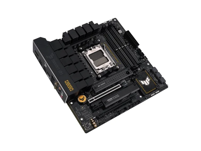 [OUTLET] - ASUS TUF Gaming B650M-Plus WIFI - Bundkort - micro ATX - Socket AM5 - AMD B650 Chipset - USB-C 3.2 Gen 2x2, USB 3.1 Gen 2, USB 3.2 Gen 2, USB-C 3.2 Gen 1 - 2.5 Gigabit LAN, Bluetooth - onboard grafik (CPU påkrævet) - HD Audio (8-kanaler)