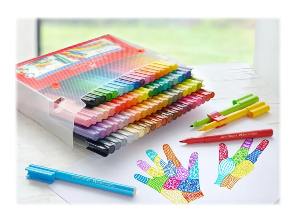 Faber-Castell Connector tusser i kuffert - med 80 stk. ass. farver