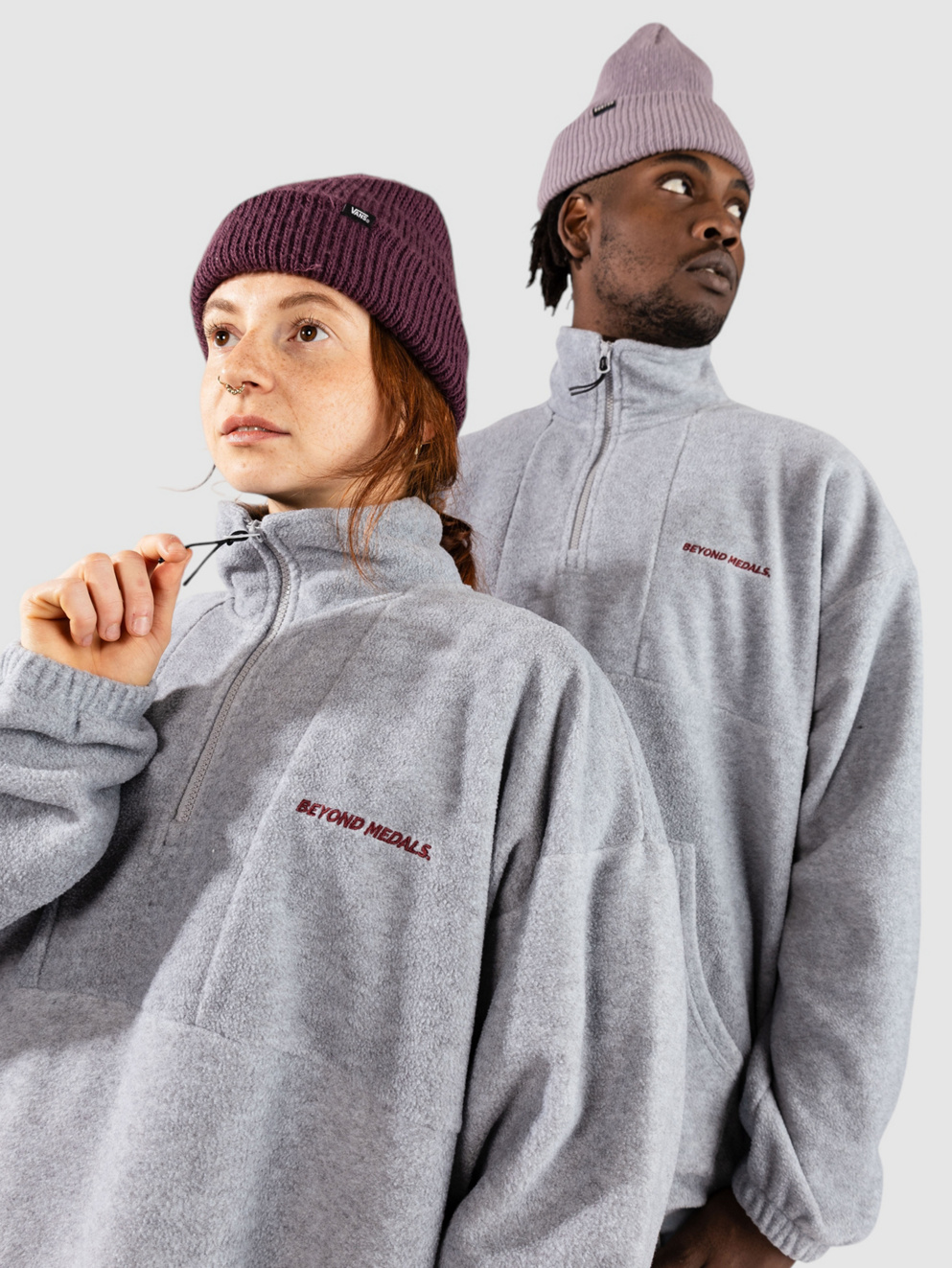 Beyond Medals Halfzip Fleece Sweater grey