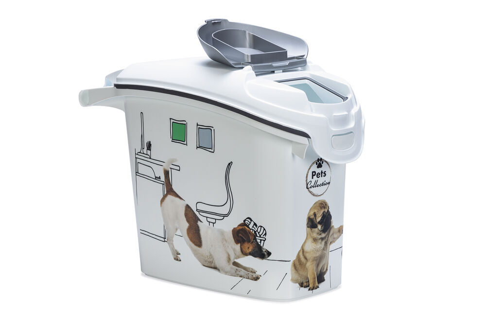 Curver Hond - Voercontainer - 15 Liter - Wit Grijs