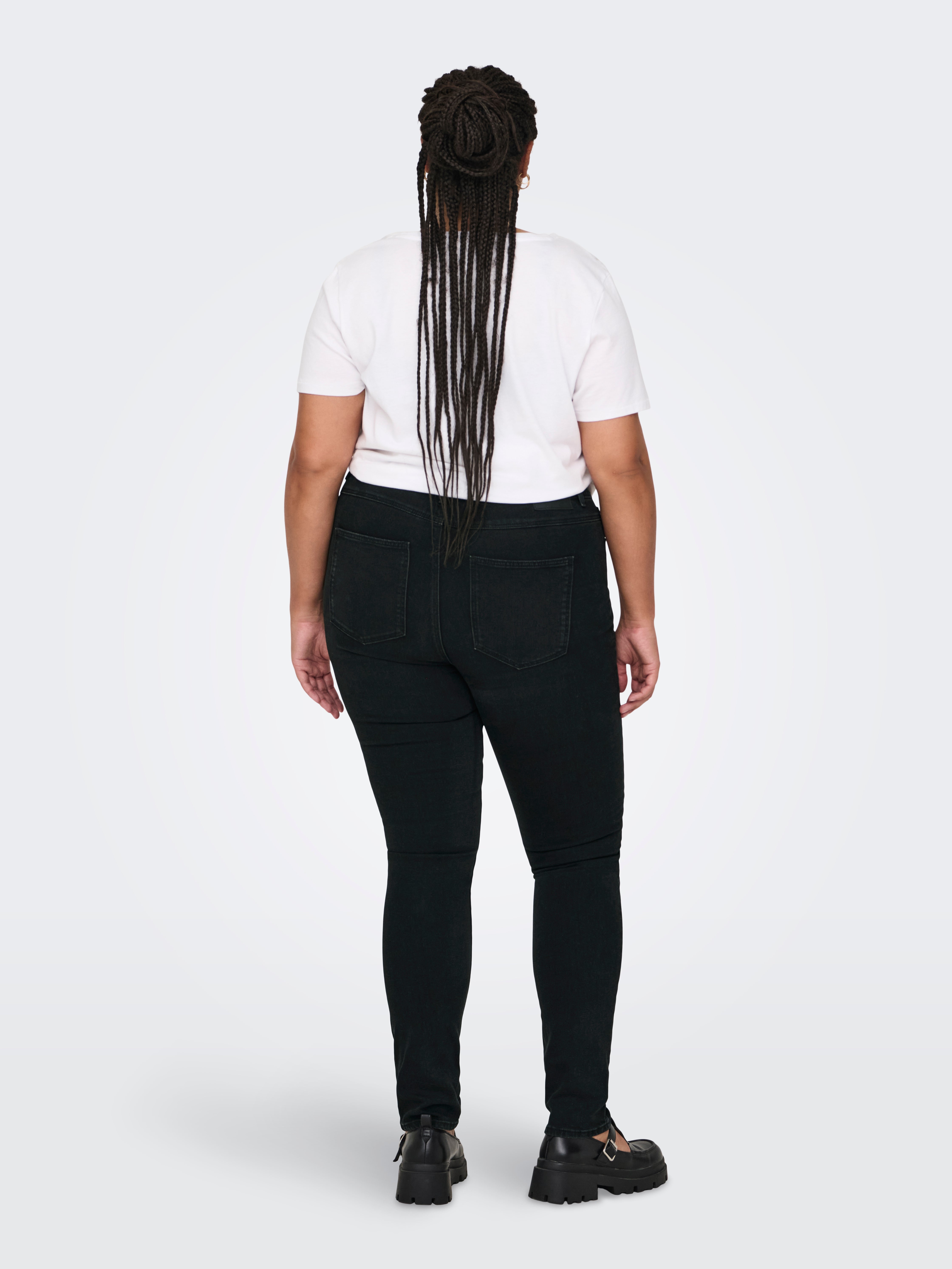 CARLUNA Hohe Taille Skinny Fit Jeans Washed Black