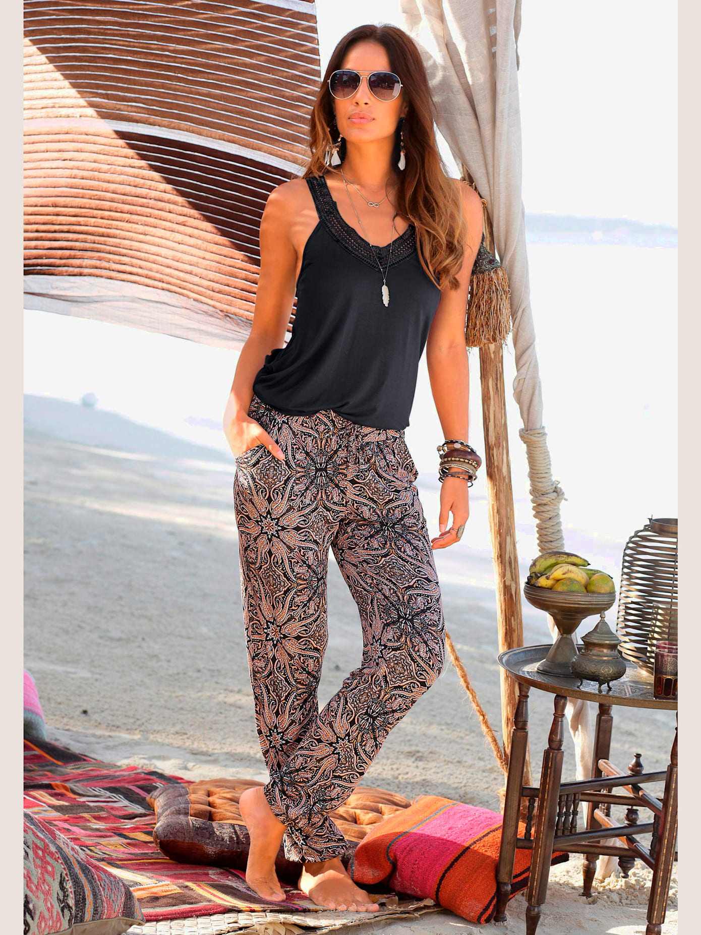 Haut de plage bande dentelle tendance
