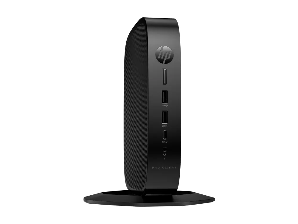 HP Pro t550 - Tynd klient - USFF 1 x Celeron J6412 / op til 2.6 GHz - RAM 4 GB - flash 32 GB - eMMC - UHD Graphics - Gigabit Ethernet - HP ThinPro - skærm: ingen - tastatur: tysk