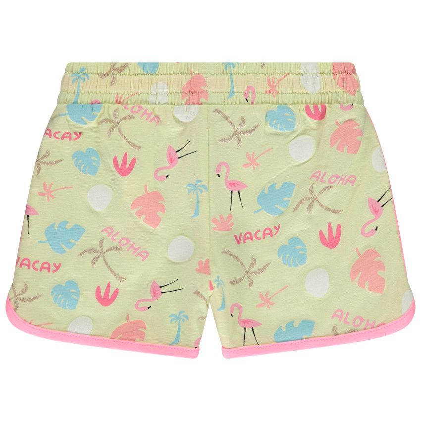 Short de sport imprimé fantaisie pour fille - Jaune