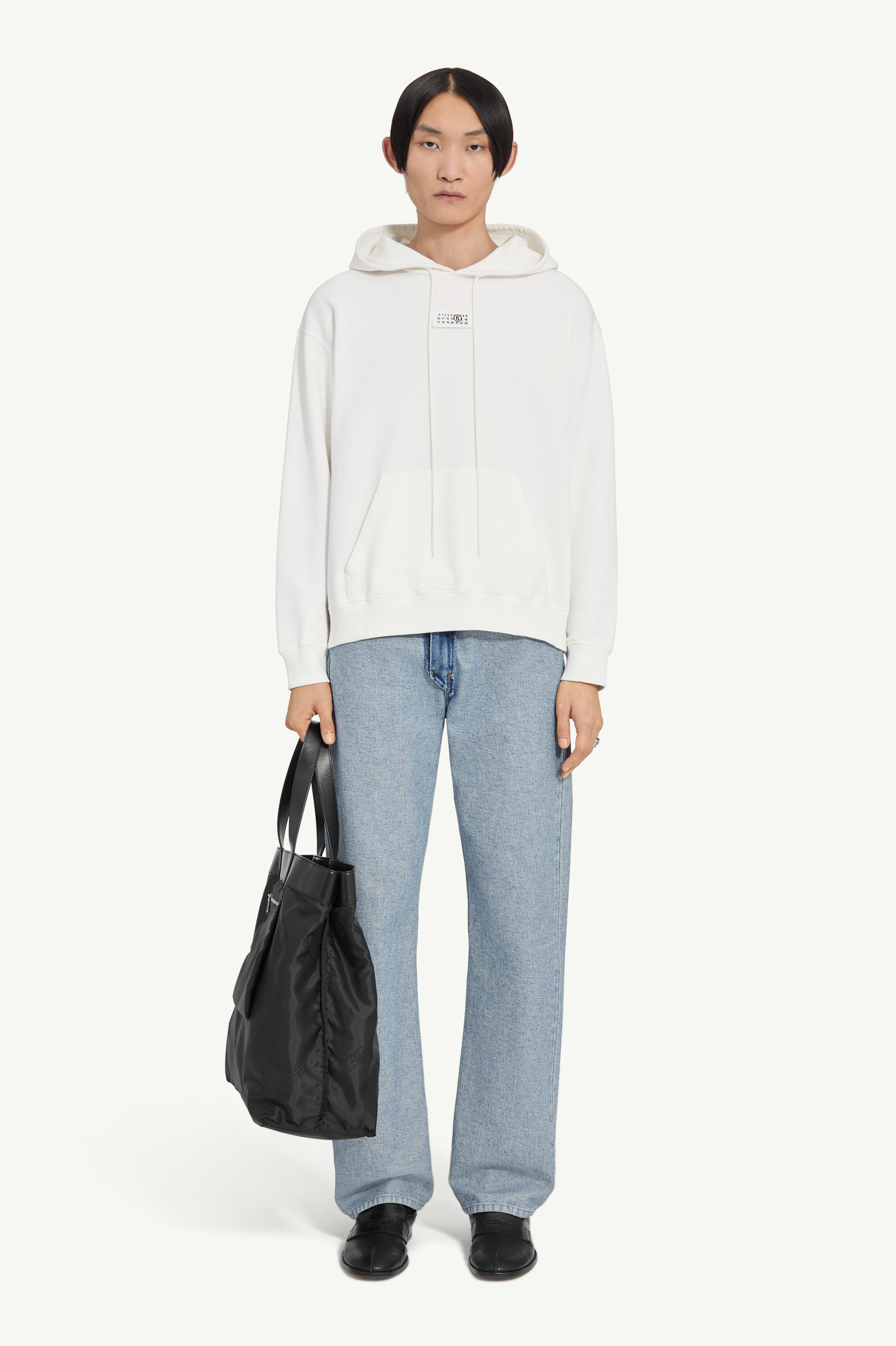 Sweat-shirt à capuche Numeric en coton pour homme | MM6 Blanc