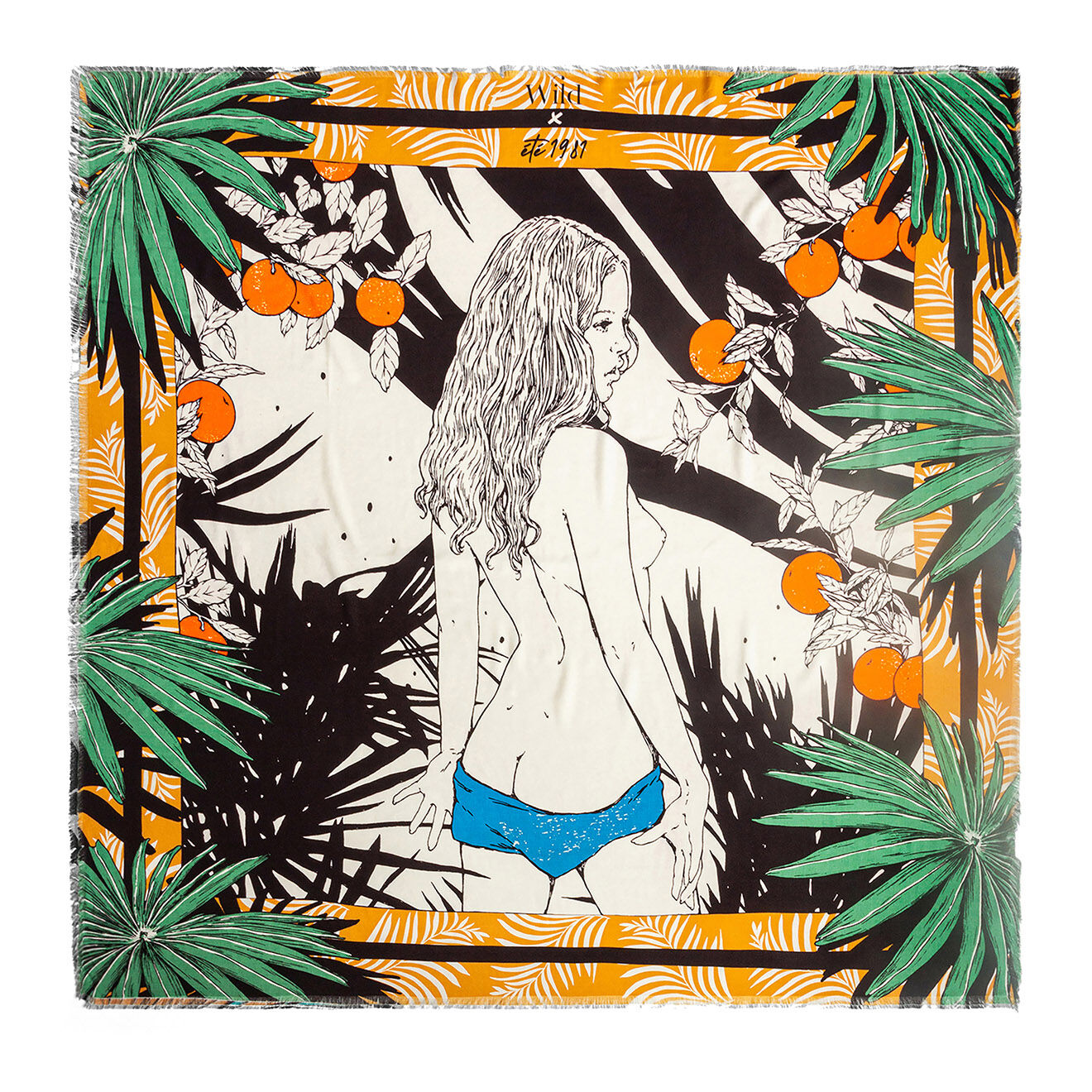 Wild Mini Foulard Palmlady_Mini safran - 54x54 cm
