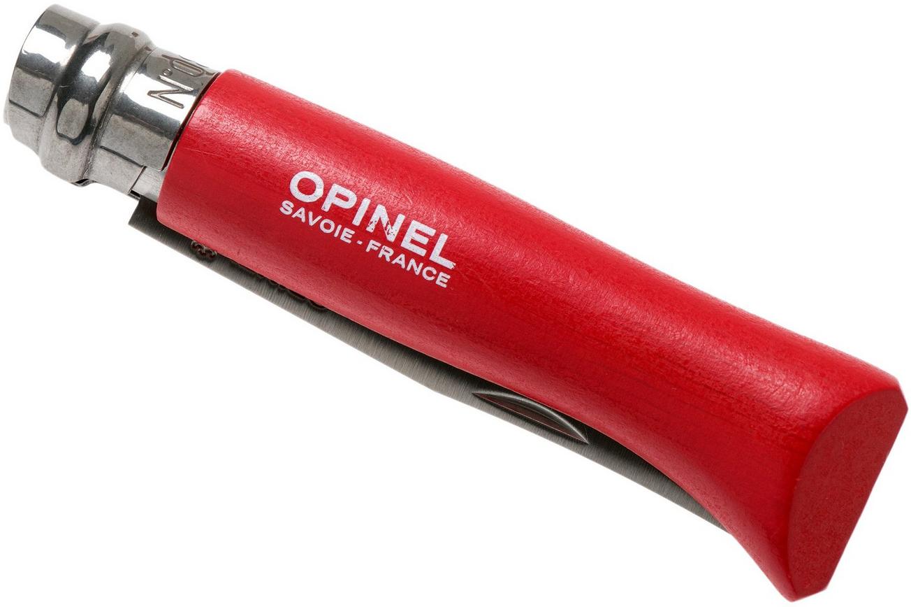 Opinel zakmes No. 08RV Red, roestvast staal, lemmetlengte 8,5 cm