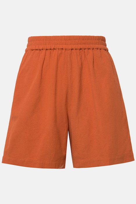 Leinenmix-Shorts, Wide Legs, HighWaist, Elastikbund