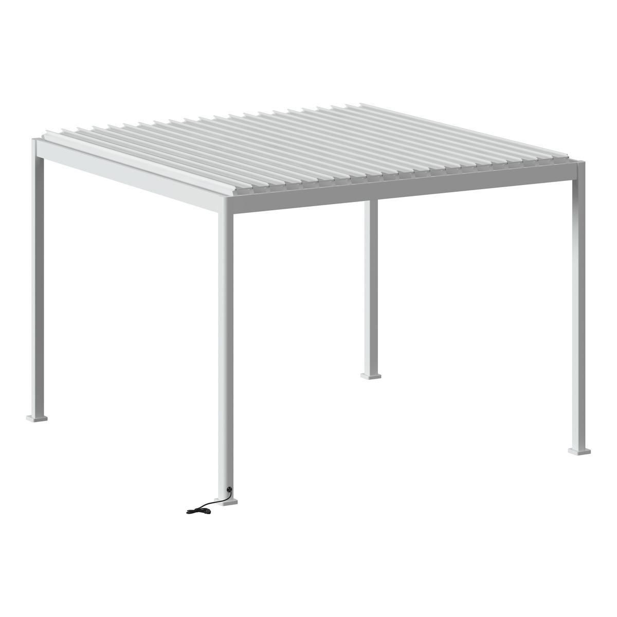 PERGOLA EVORA ELECTRIQUE 3.6X3.6M BLANC