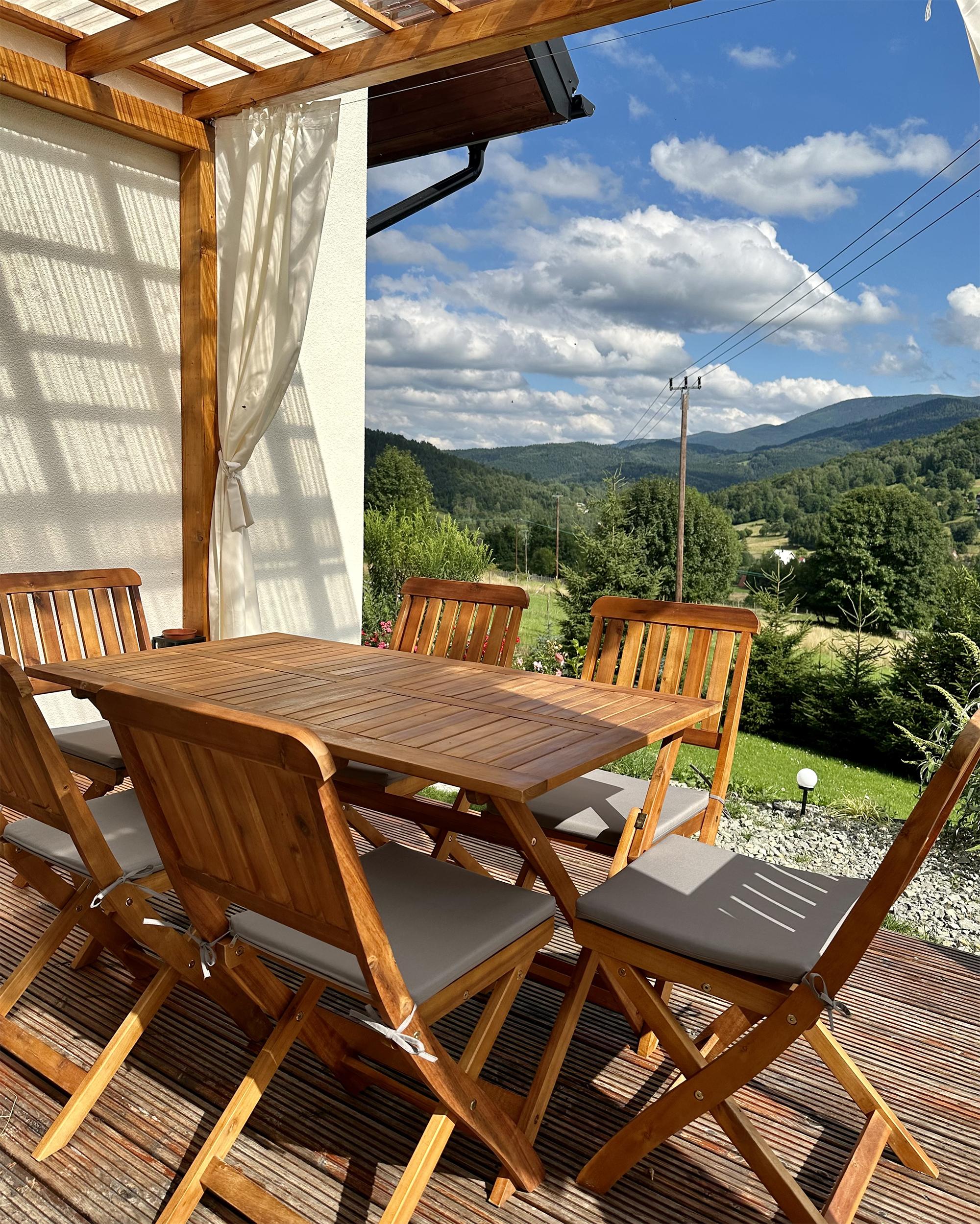 Set van 2 stoelen met zitkussen CENTO Acaciahout Bruin
