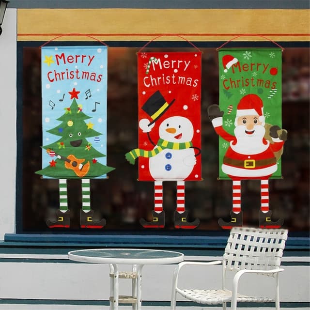 Glædelig jul Flag Xmas hængende banner dørdekoration