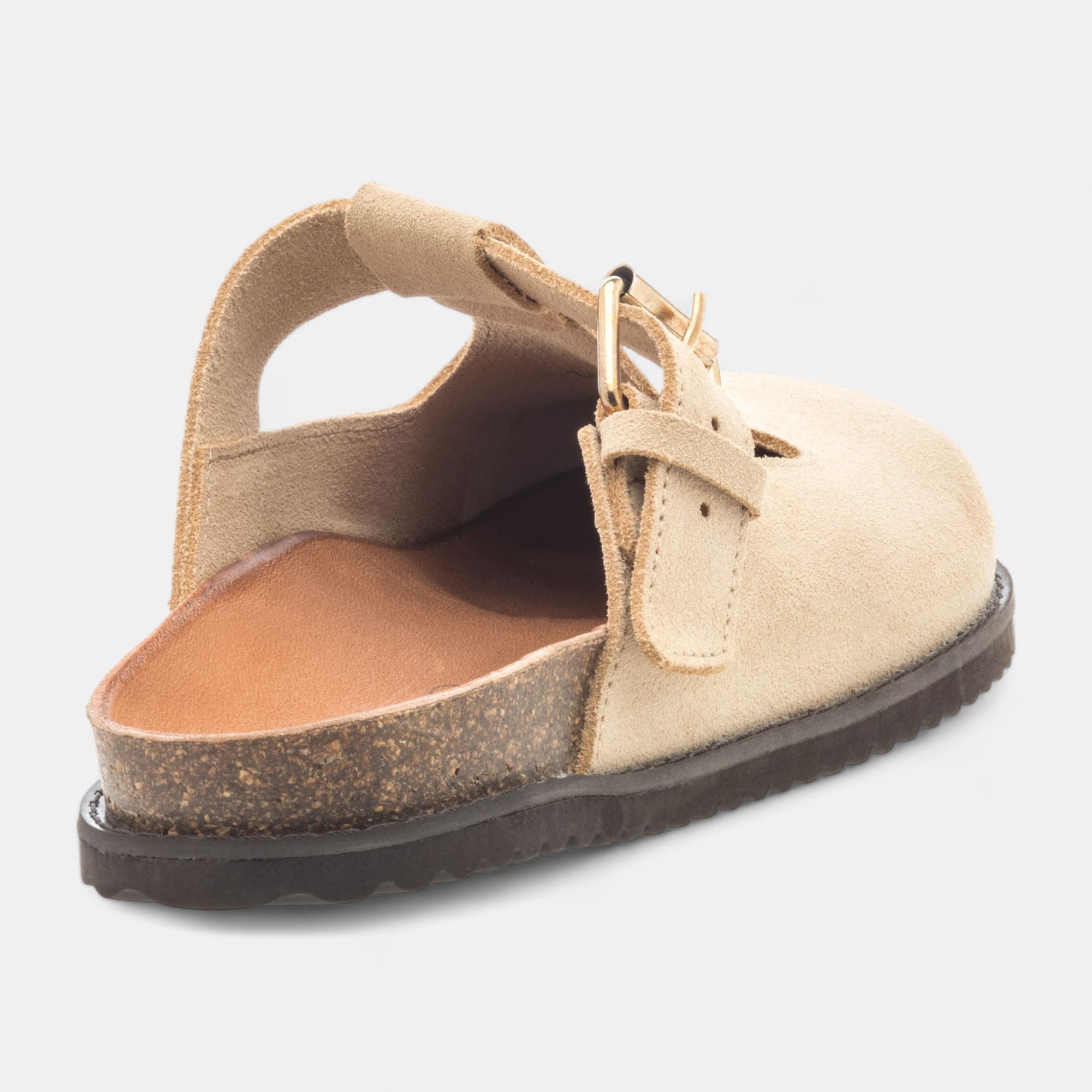 Mules Femme en cuir beige