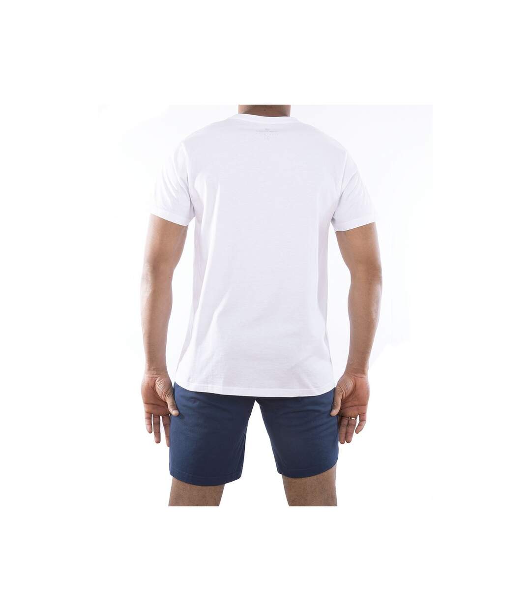 Ensemble homme Pyjama court T-shirt col rond bicolore